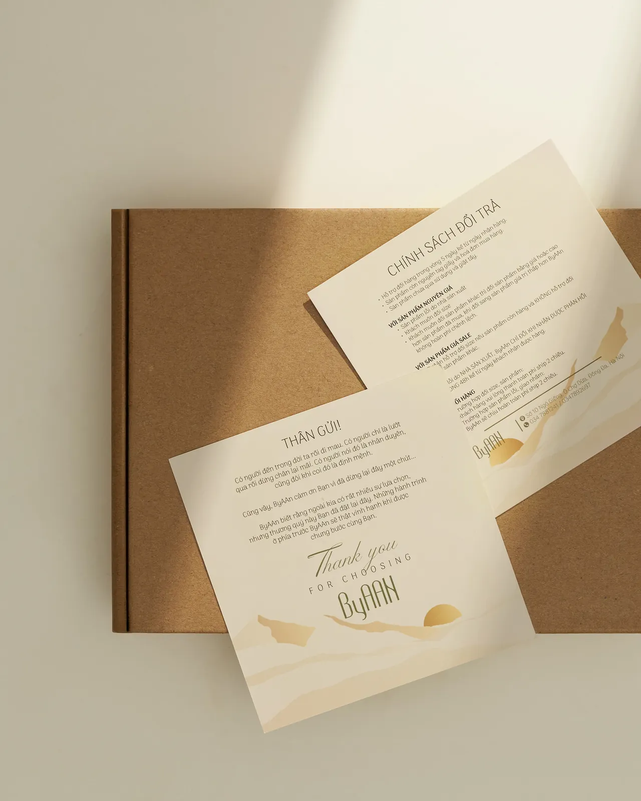 Thank you card khổ vuông in hai mặt